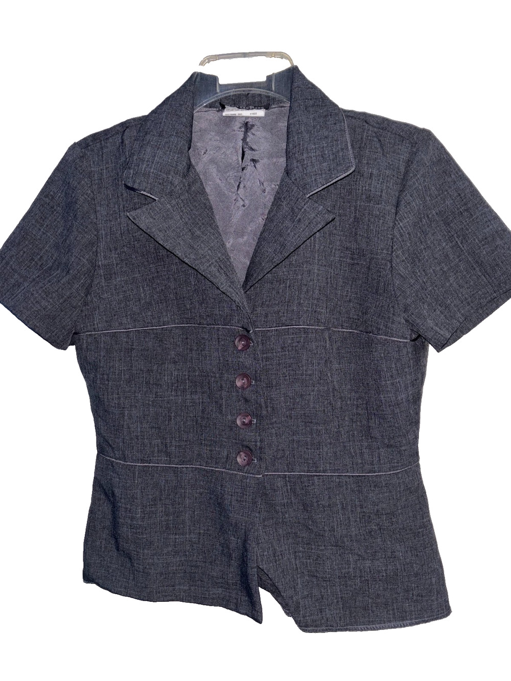Vintage I.N. San Francisco 2 Piece Skirt Suit Set Gray Short Sleeve Mini 9